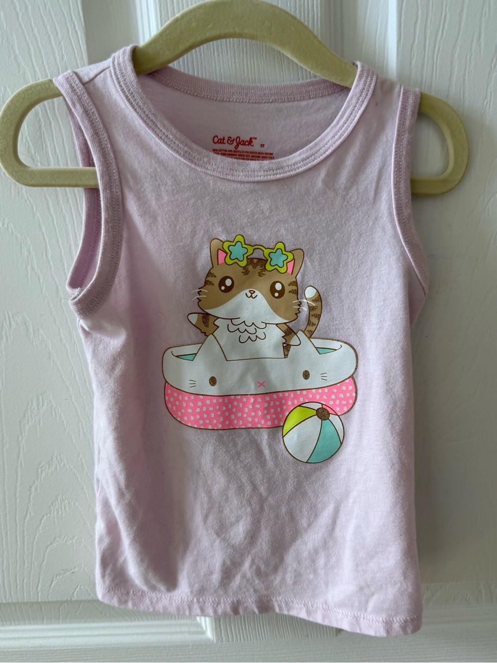 Cat & Jack 2T Pink Cat Pool Float Tank Top